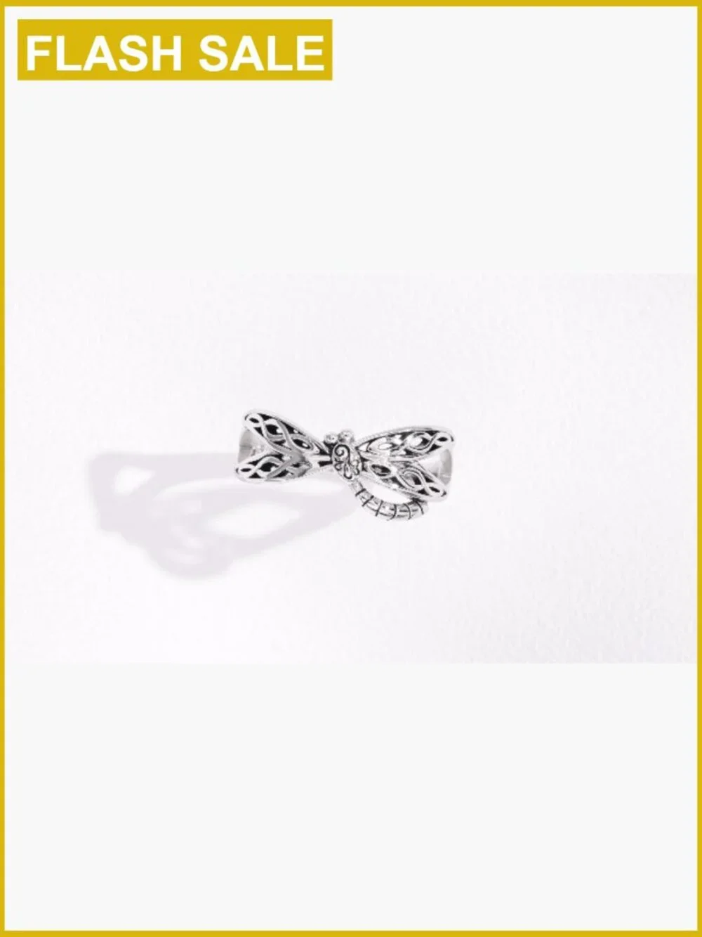 Dragonfly Ring Sterling Silver Thumb Ring Celtic Knot Jewelry for Women Size 7